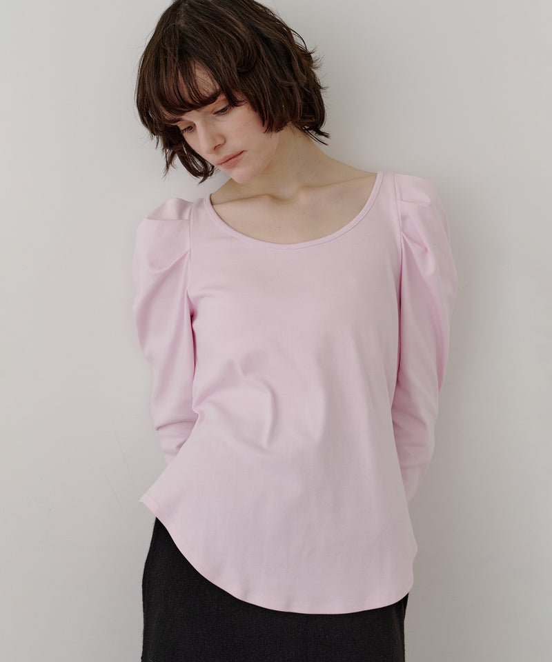 【予約10%OFF】ギャザーパフロングスリーブカットソー