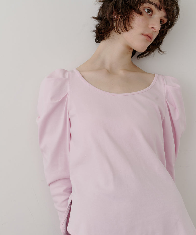 【予約10%OFF】ギャザーパフロングスリーブカットソー