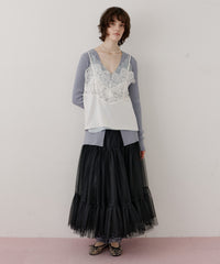 【予約開始待ち】モチーフレース×サテンキャミ