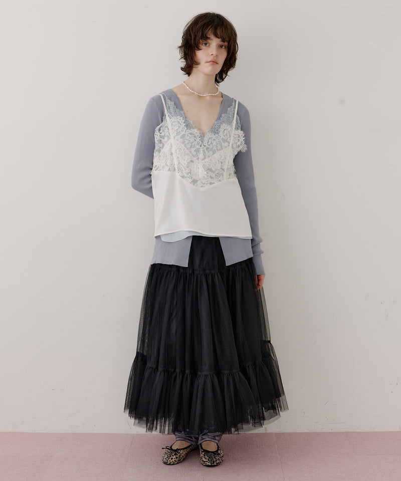 【予約開始待ち】モチーフレース×サテンキャミ