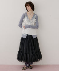 【予約開始待ち】モチーフレース×サテンキャミ
