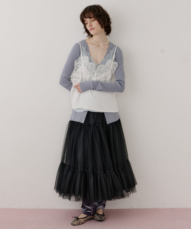 【予約開始待ち】モチーフレース×サテンキャミ
