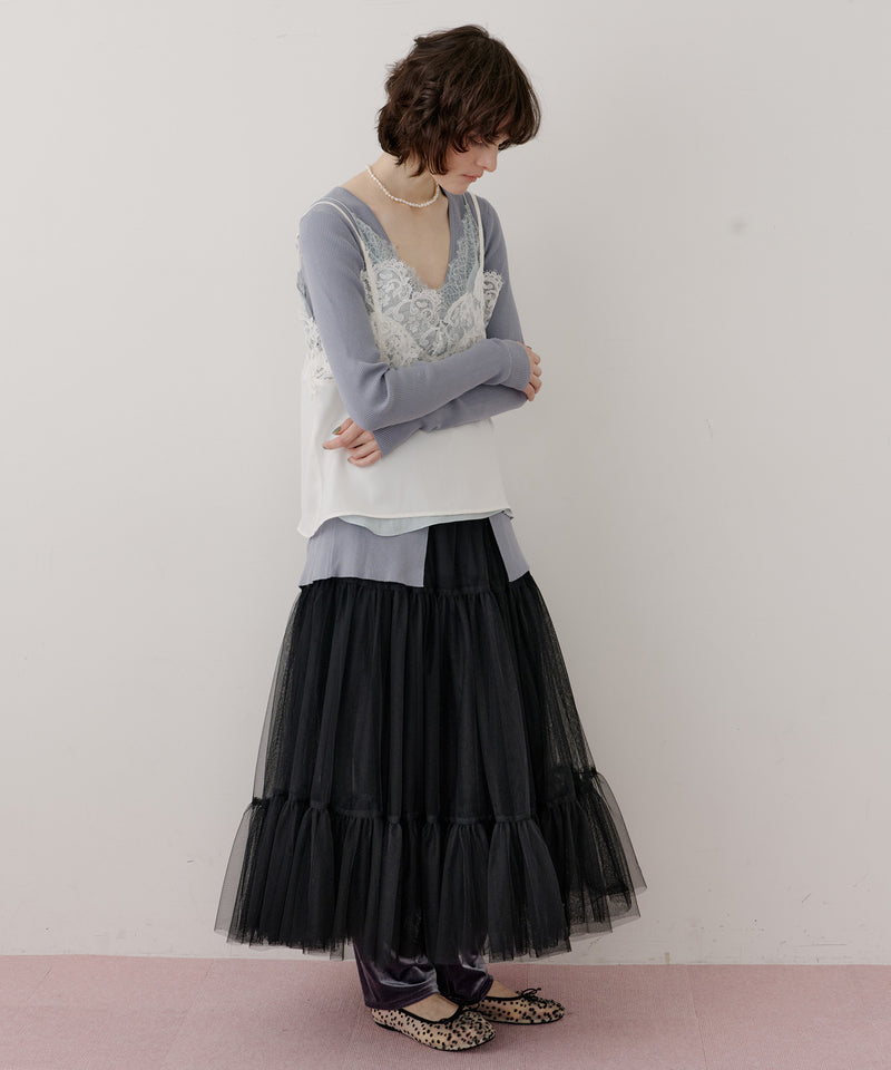 【予約開始待ち】モチーフレース×サテンキャミ