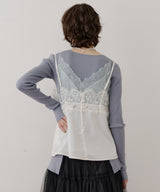 【予約開始待ち】モチーフレース×サテンキャミ