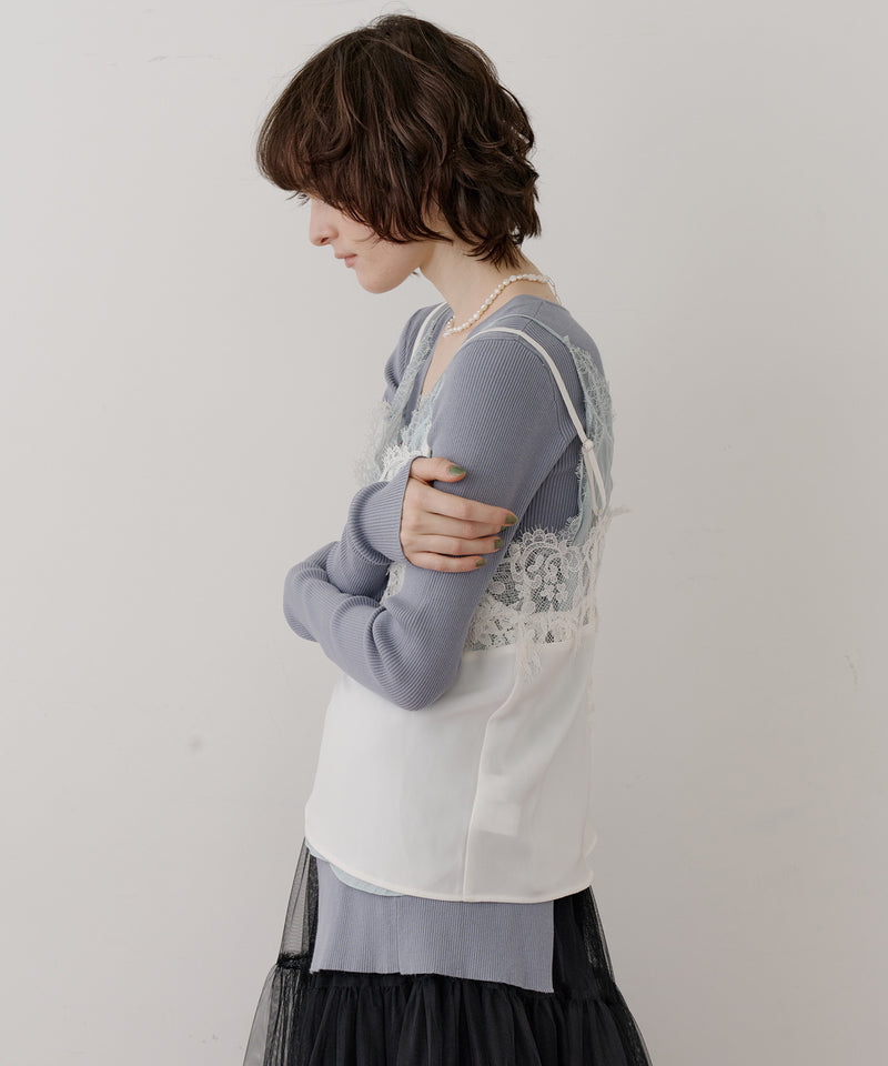 【予約開始待ち】モチーフレース×サテンキャミ