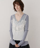 【予約開始待ち】モチーフレース×サテンキャミ