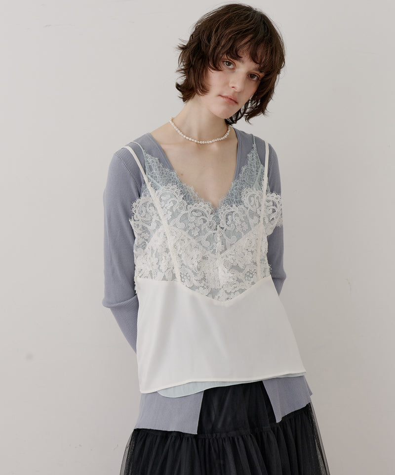 【予約開始待ち】モチーフレース×サテンキャミ