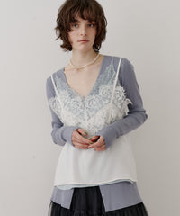 【予約開始待ち】モチーフレース×サテンキャミ