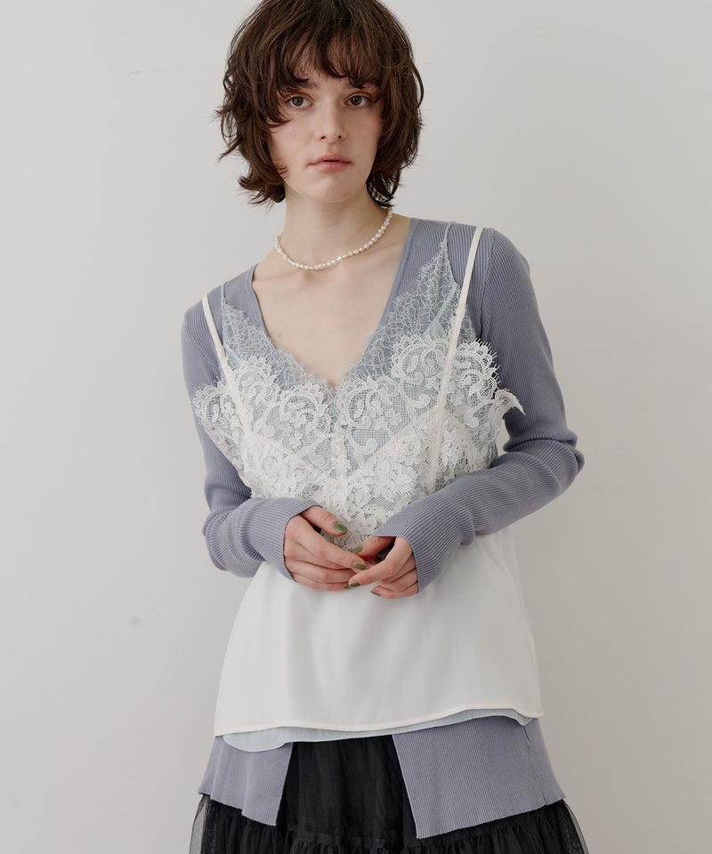 【予約開始待ち】モチーフレース×サテンキャミ