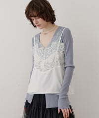 【予約開始待ち】モチーフレース×サテンキャミ