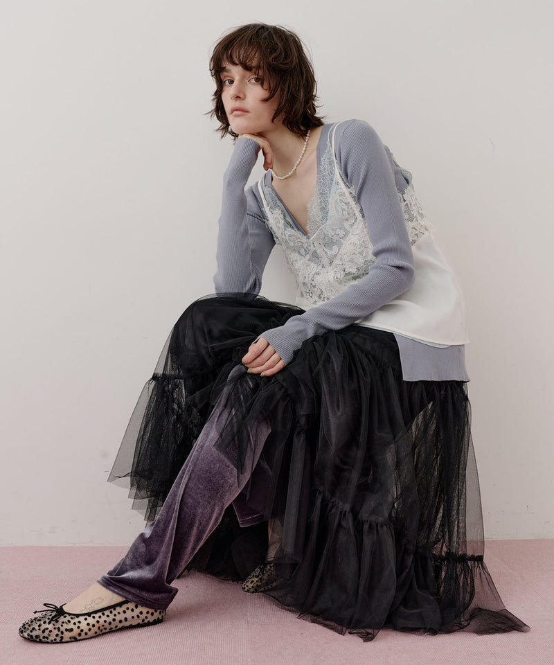 【予約開始待ち】モチーフレース×サテンキャミ