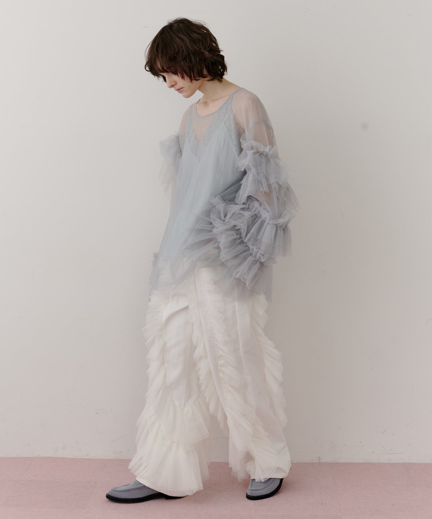 LA BELLE ETUDE デニム×ギャザーチュールパンツ デニム×ギャザーチュールパンツ（デニムパンツ）｜LA BELLE ETUDE