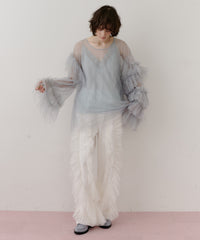 ボリュームチュールギャザーデザインTOPS