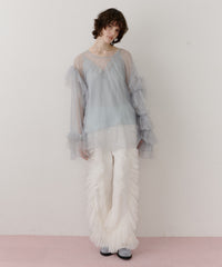 ボリュームチュールギャザーデザインTOPS