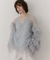 ボリュームチュールギャザーデザインTOPS