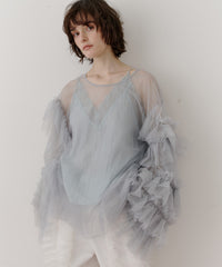 ボリュームチュールギャザーデザインTOPS