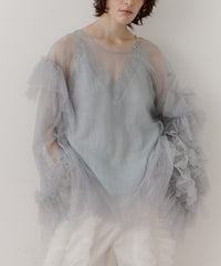 ボリュームチュールギャザーデザインTOPS