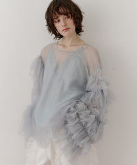 ボリュームチュールギャザーデザインTOPS