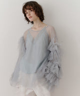 ボリュームチュールギャザーデザインTOPS