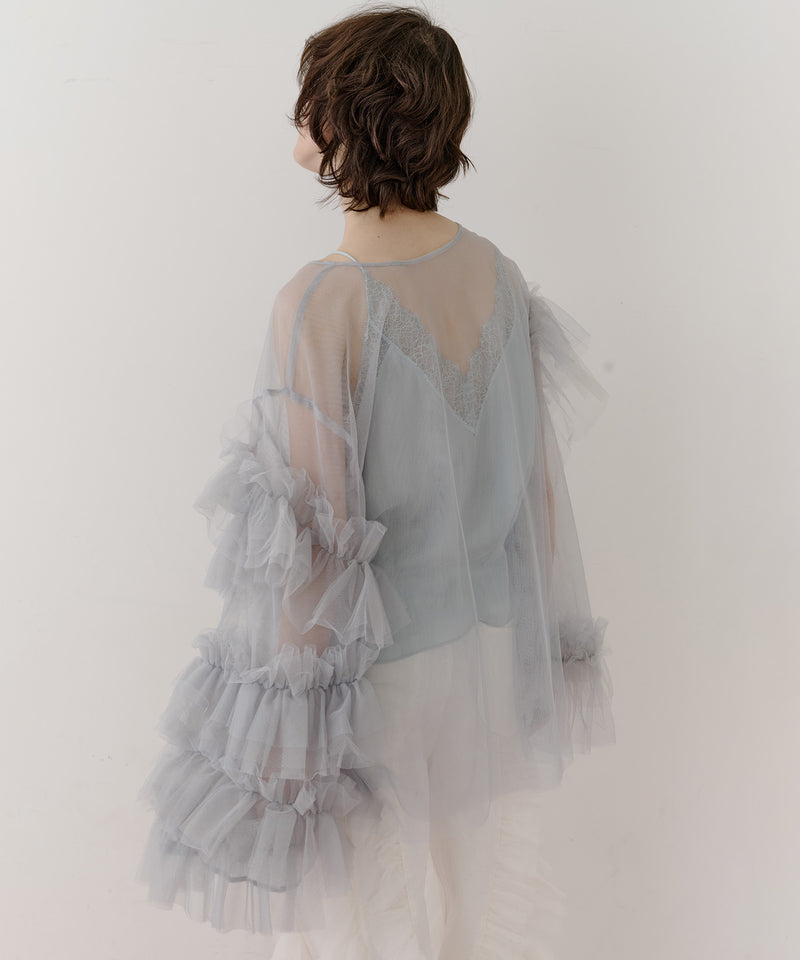 ボリュームチュールギャザーデザインTOPS