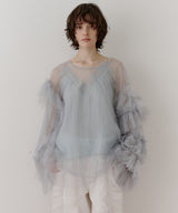 ボリュームチュールギャザーデザインTOPS