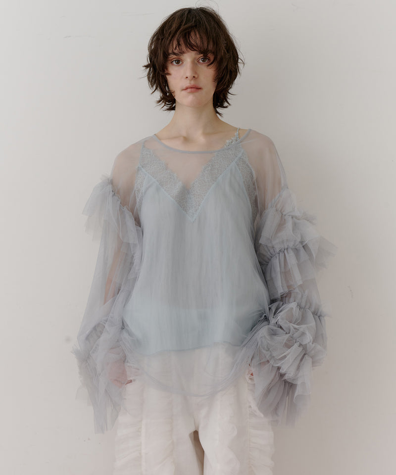 ボリュームチュールギャザーデザインTOPS