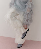 【一部カラー予約】デニム×ギャザーチュールパンツ