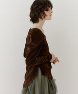 【一部カラー予約】シアーベロアパフギャザーTOPS