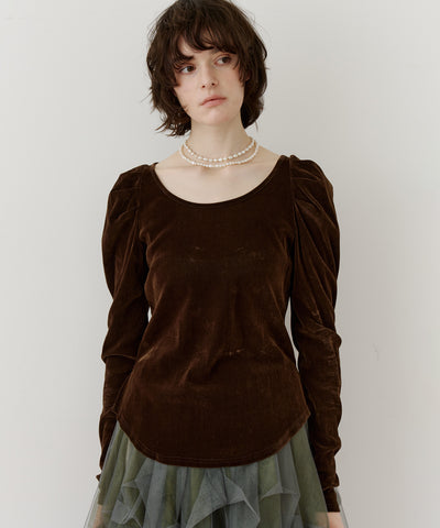 【再入荷予約】シアーベロアパフギャザーTOPS