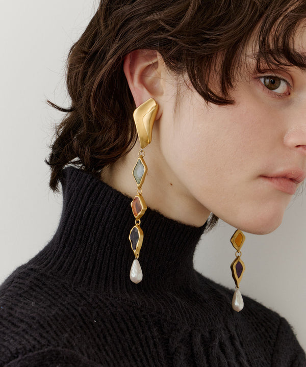 【予約】Vintage調オリジナルカラーパーツイヤリング