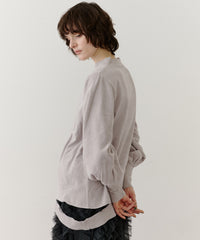 ねじりチョーカー深V裾デザインニット