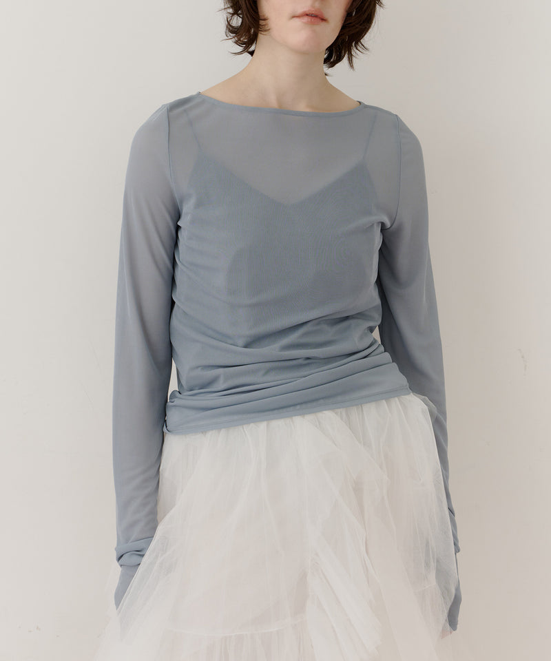 ロングスリーブボートネックシアーTOPS