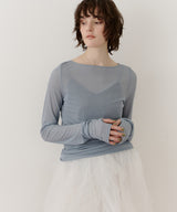 ロングスリーブボートネックシアーTOPS