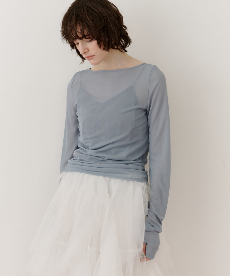 ロングスリーブボートネックシアーTOPS