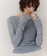 ロングスリーブボートネックシアーTOPS