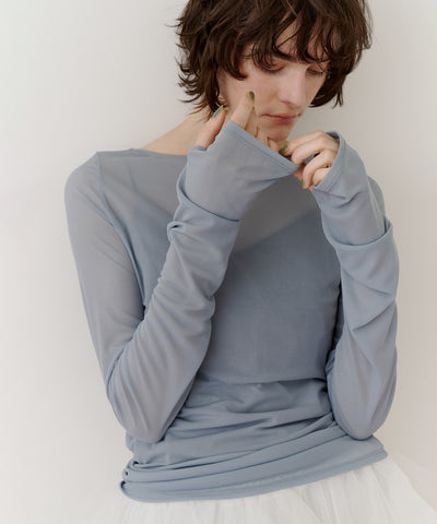 ロングスリーブボートネックシアーTOPS