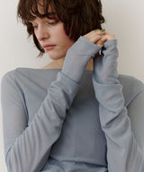 ロングスリーブボートネックシアーTOPS