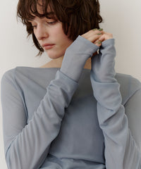 ロングスリーブボートネックシアーTOPS