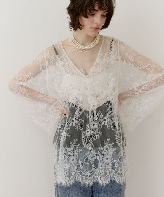 2WAY総レースVネックオーバーTOPS