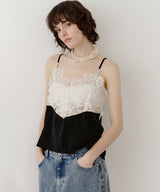 【予約開始待ち】モチーフレース×サテンキャミ