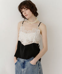 【予約開始待ち】モチーフレース×サテンキャミ