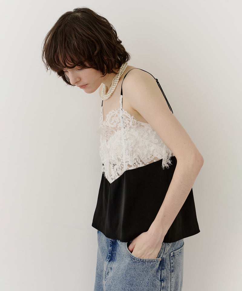 【予約開始待ち】モチーフレース×サテンキャミ