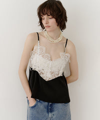 【予約開始待ち】モチーフレース×サテンキャミ