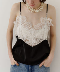 【予約開始待ち】モチーフレース×サテンキャミ