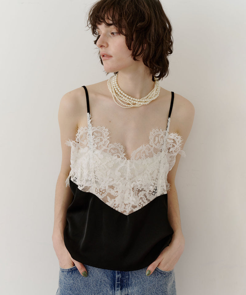 【予約開始待ち】モチーフレース×サテンキャミ