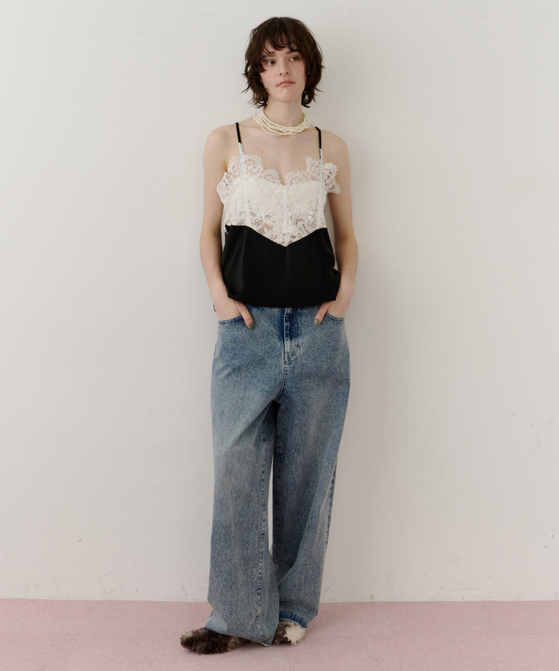 【予約開始待ち】モチーフレース×サテンキャミ