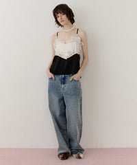 【予約開始待ち】モチーフレース×サテンキャミ