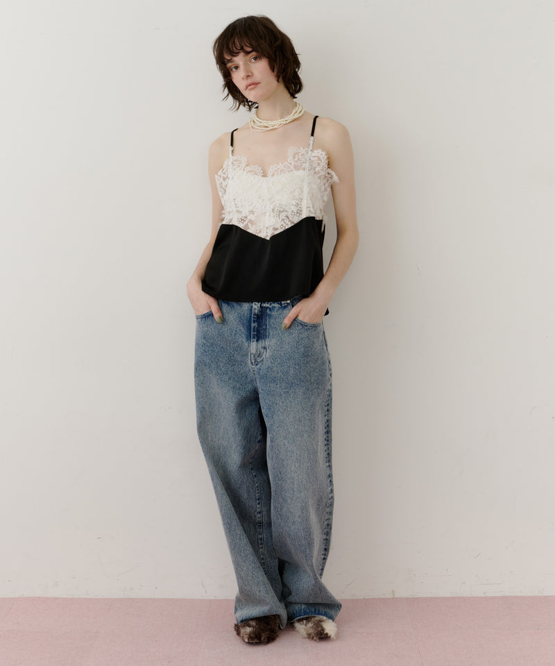 【予約開始待ち】モチーフレース×サテンキャミ