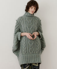 【予約】ケイブルBIGニットワンピース