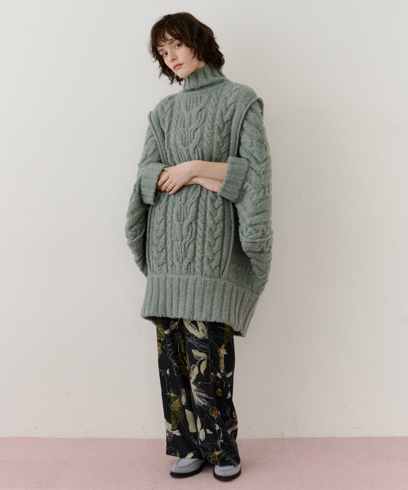 【予約】ケイブルBIGニットワンピース